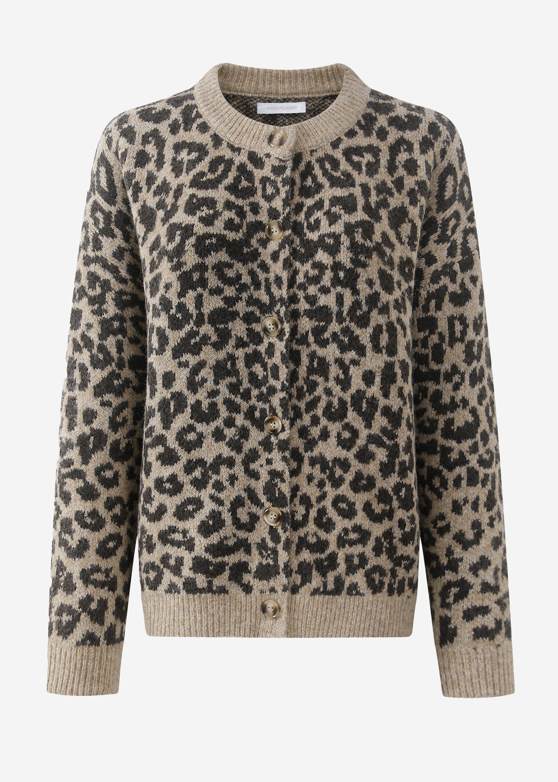 Cárdigan con estampado de leopardo - marrón
