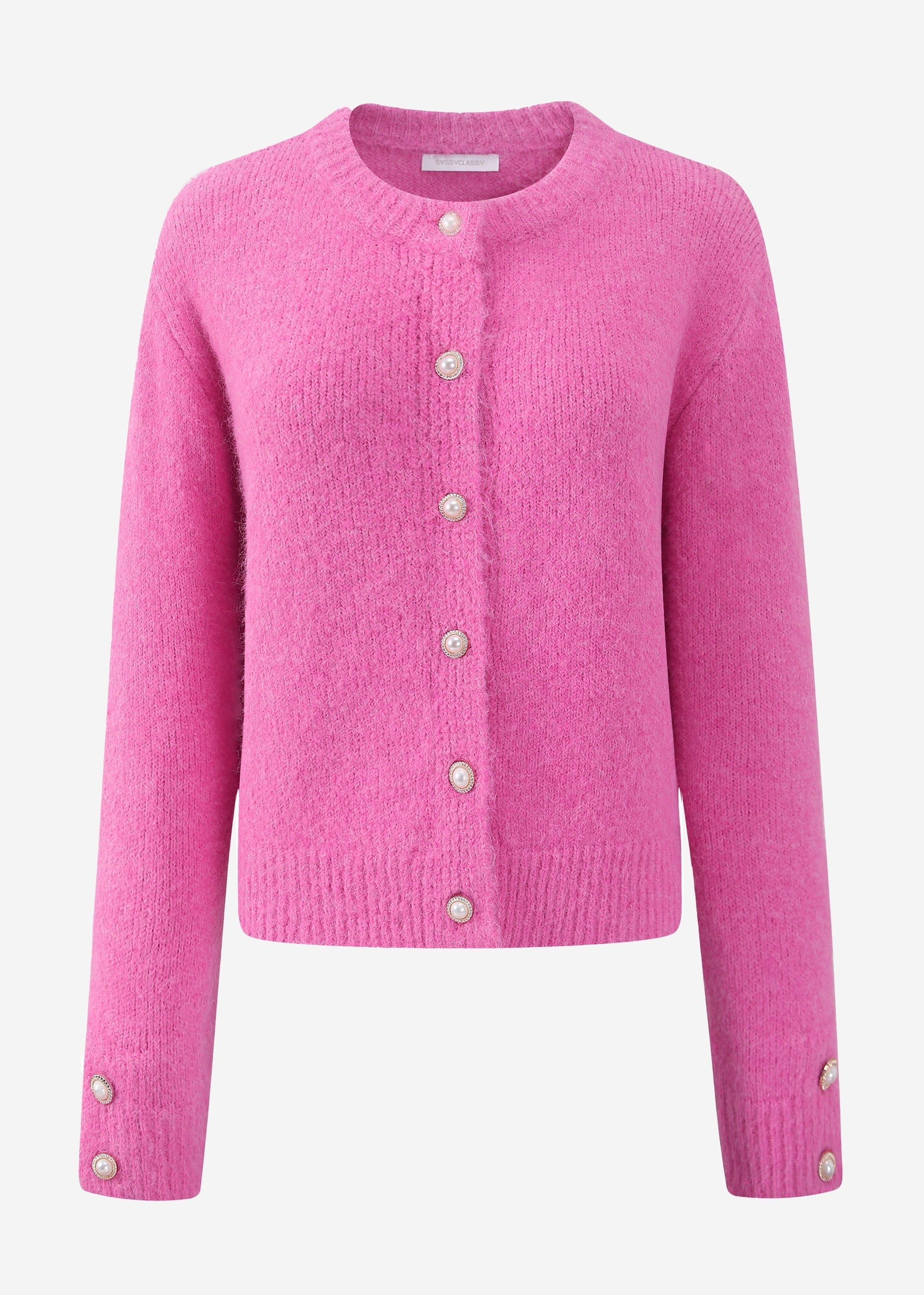 Cárdigan con botones de perla - rosa