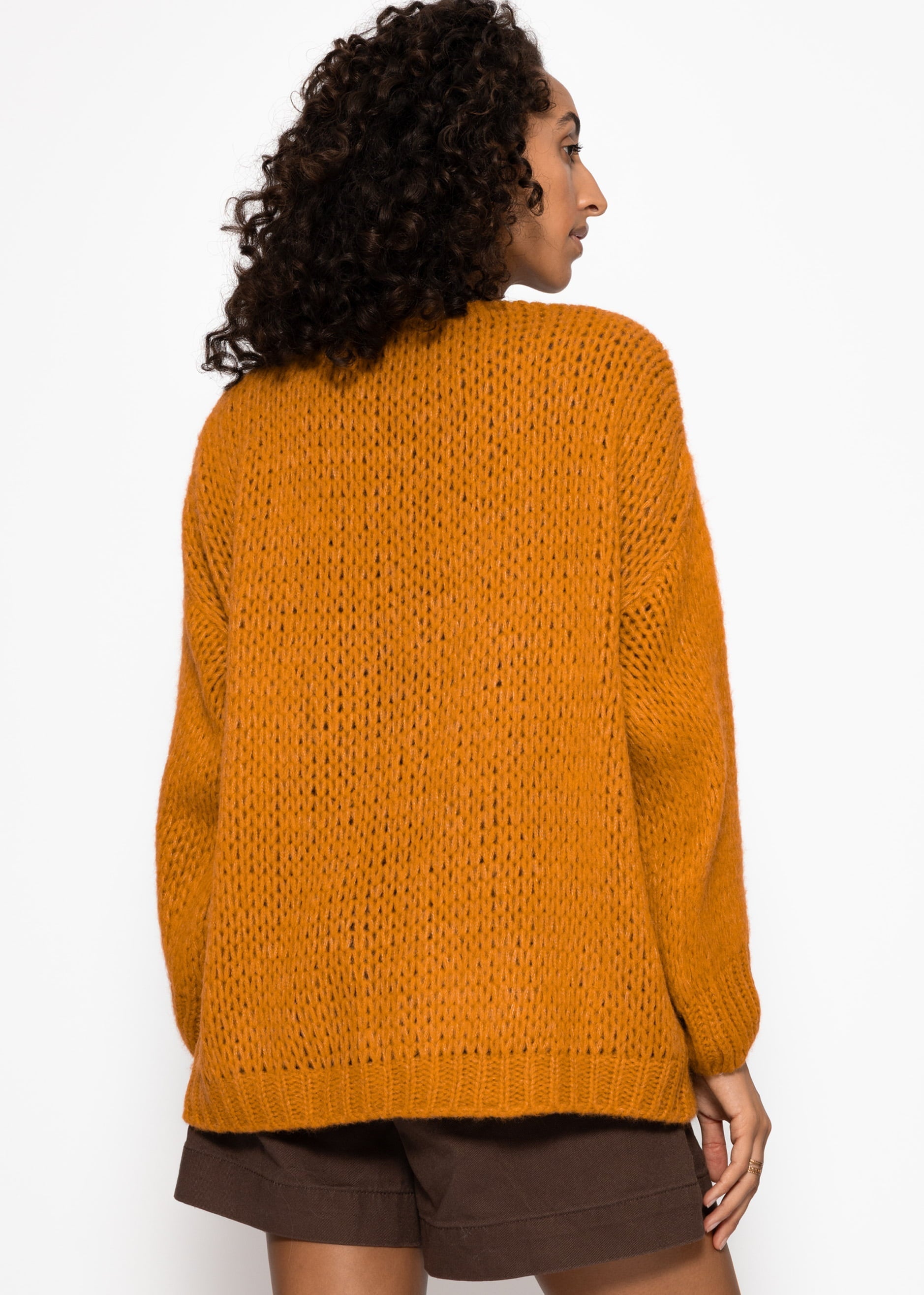 Cárdigan oversize - amarillo mostaza