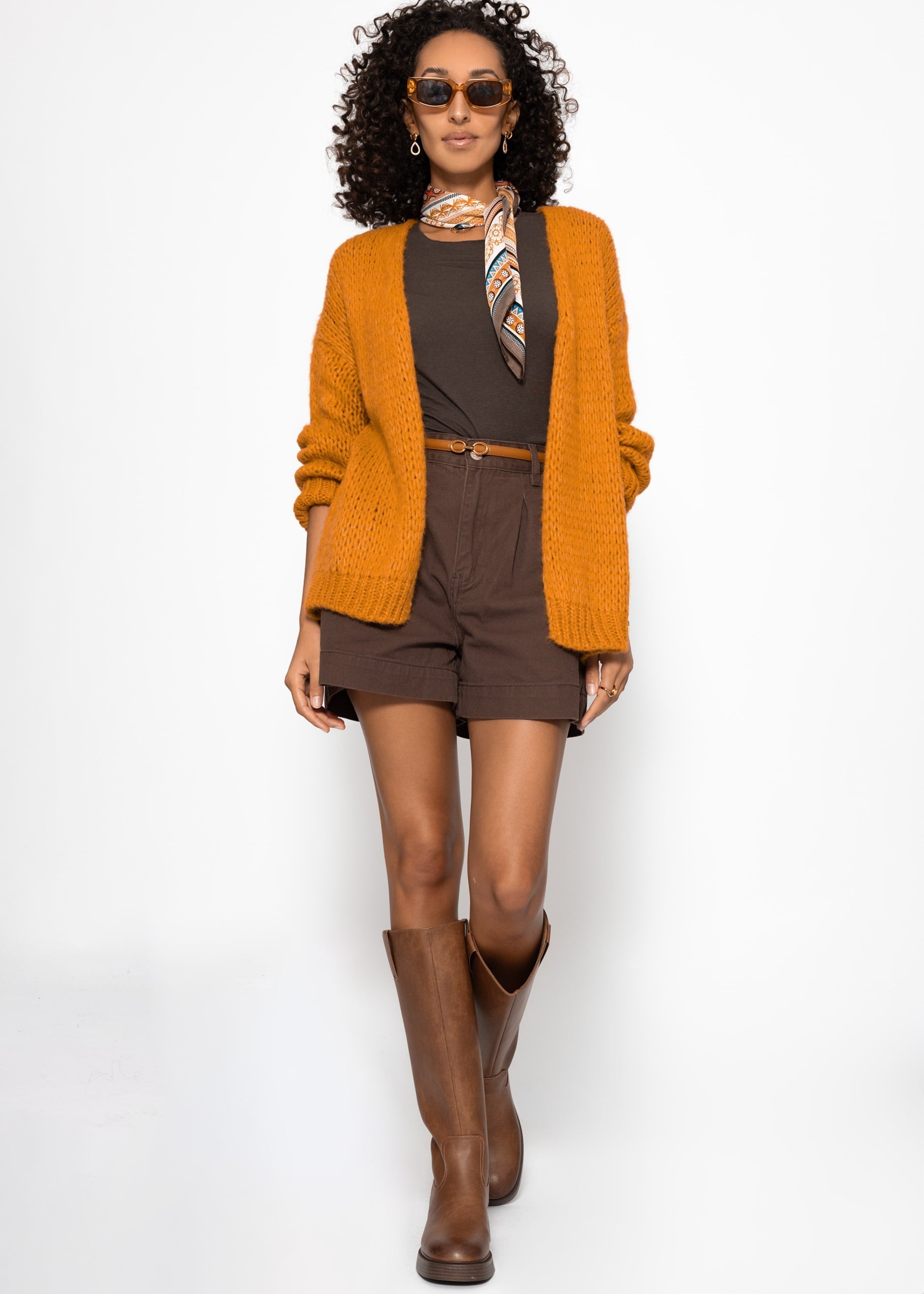 Cárdigan oversize - amarillo mostaza